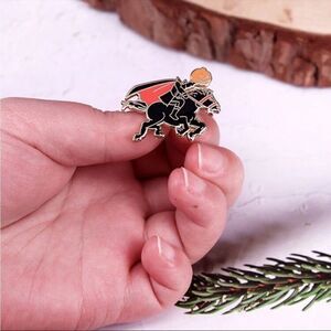 Gothic Vintage Inspired Headless Horseman Pin/Brooch, Lightweight,